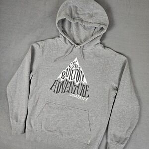 Burton Hoodie Mens Small Grey Pullover Hooded Sweatshirt The Adventure Company